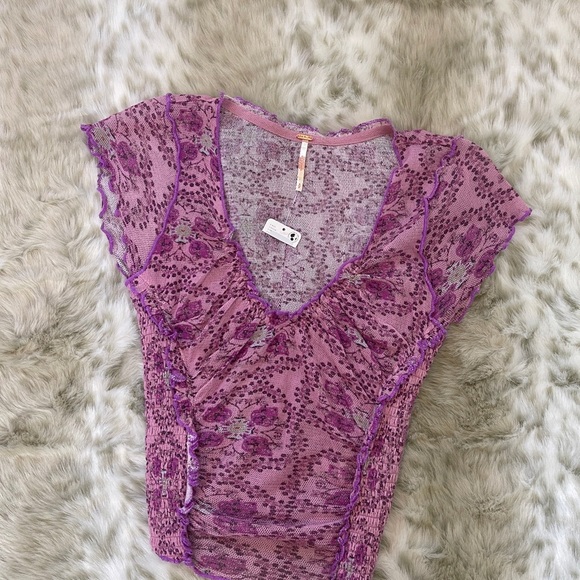 Free People Oh My Baby Tee Lilac - Picture 6 of 8